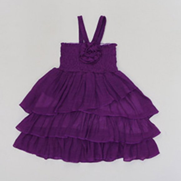 Lele For Kids Purple Layered Sleeveless Dress - Picture 1 of 1